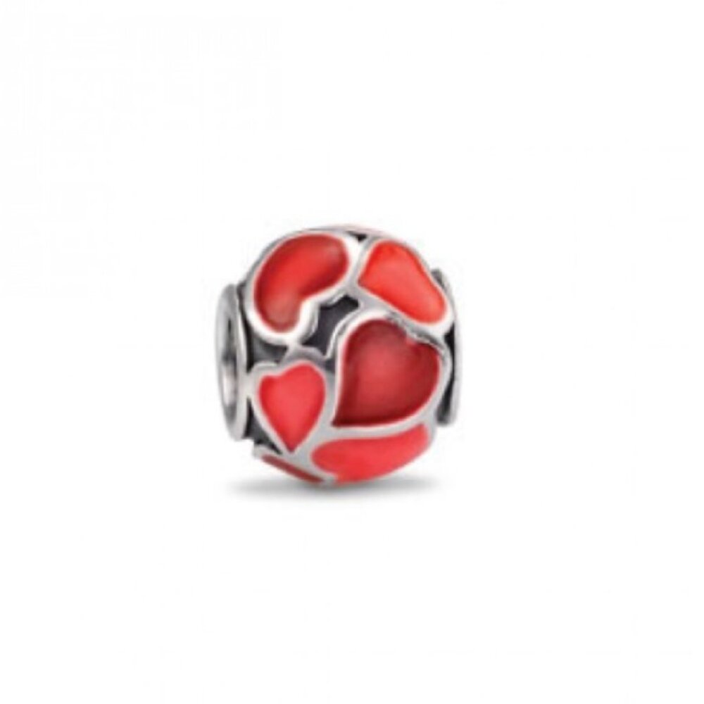 Pandora Red Hot Love Enamel Hearts Charm *RETIRED Silver 925 ALE